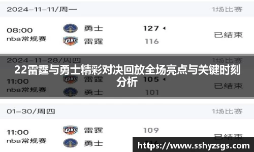 22雷霆与勇士精彩对决回放全场亮点与关键时刻分析